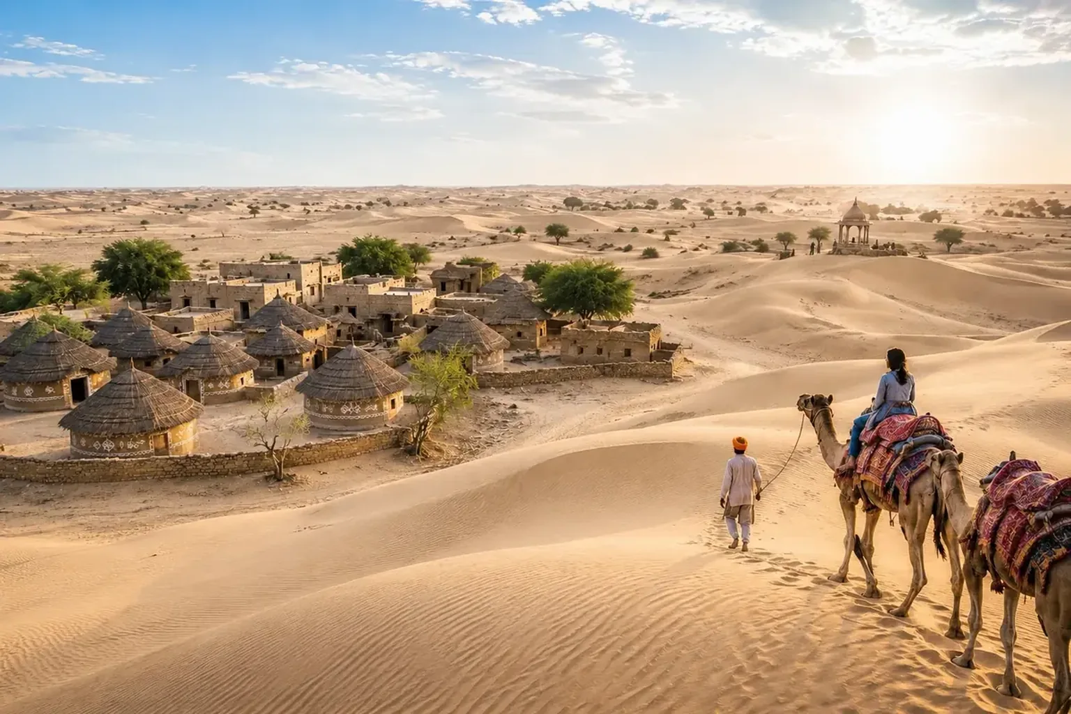 Traditional desert caravan experience in Rajasthan