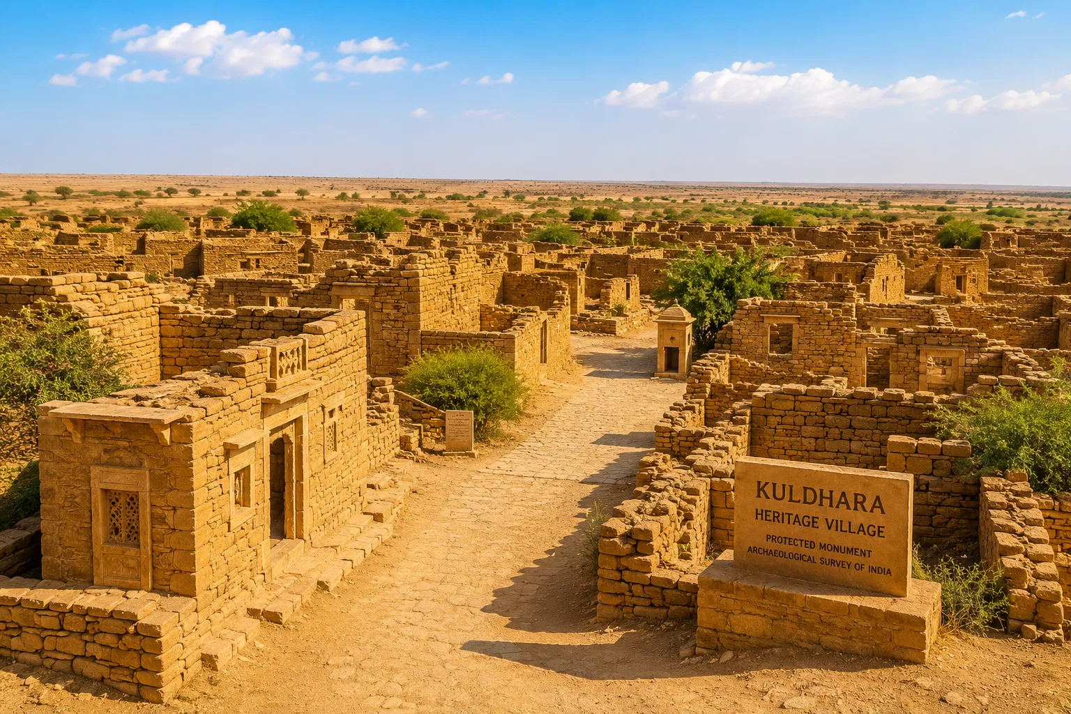 Historic Kuldhara heritage village near Jaisalmer