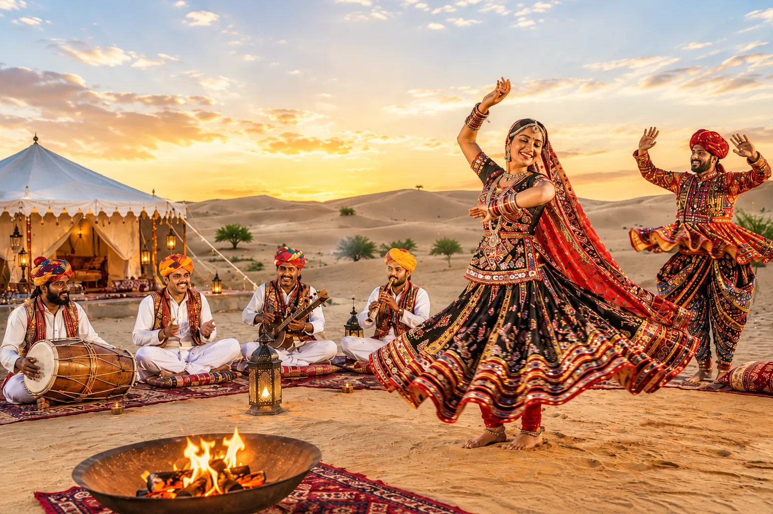 Traditional Rajasthani folk music and dance performance