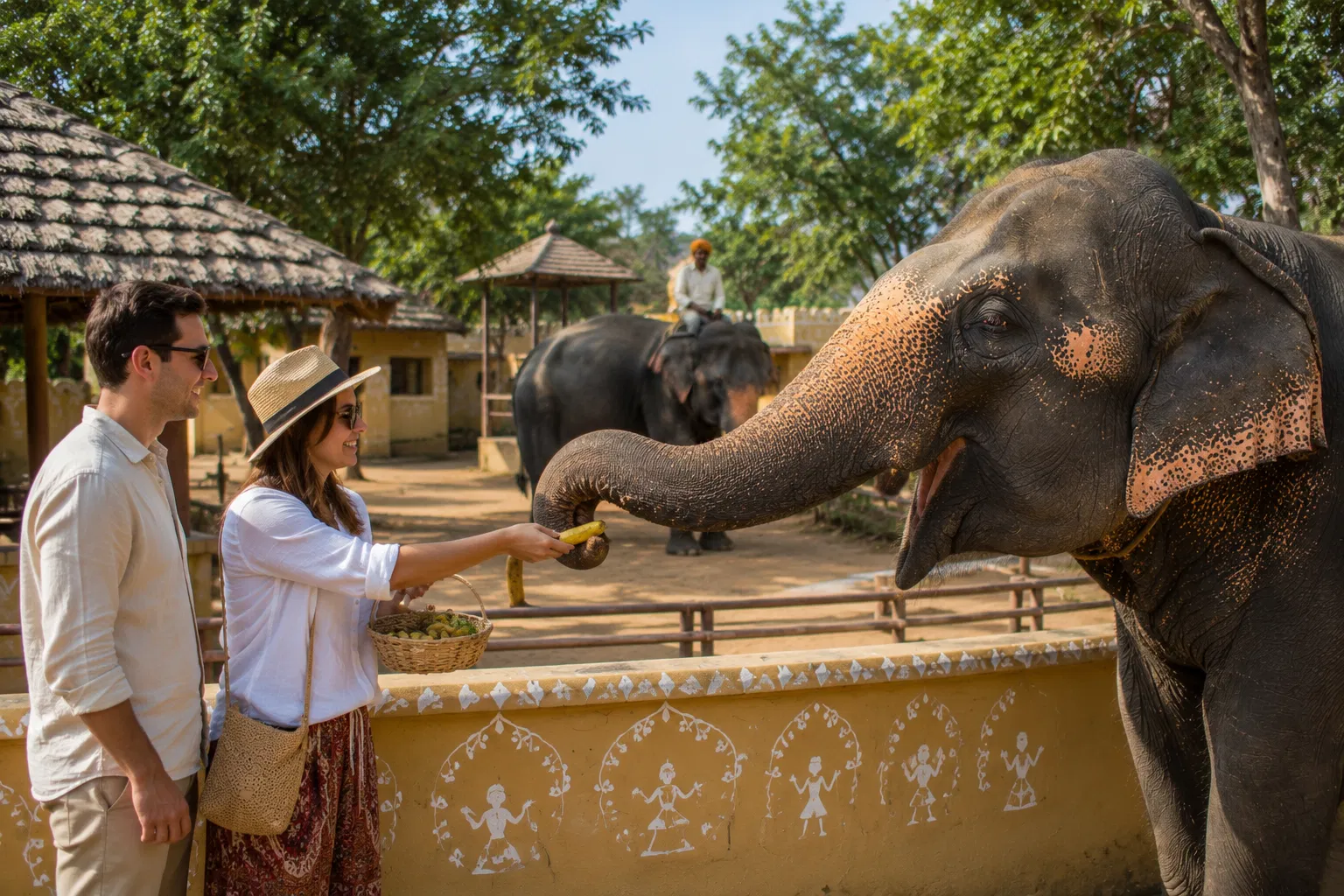 Elephant feeding experience in Jaipur