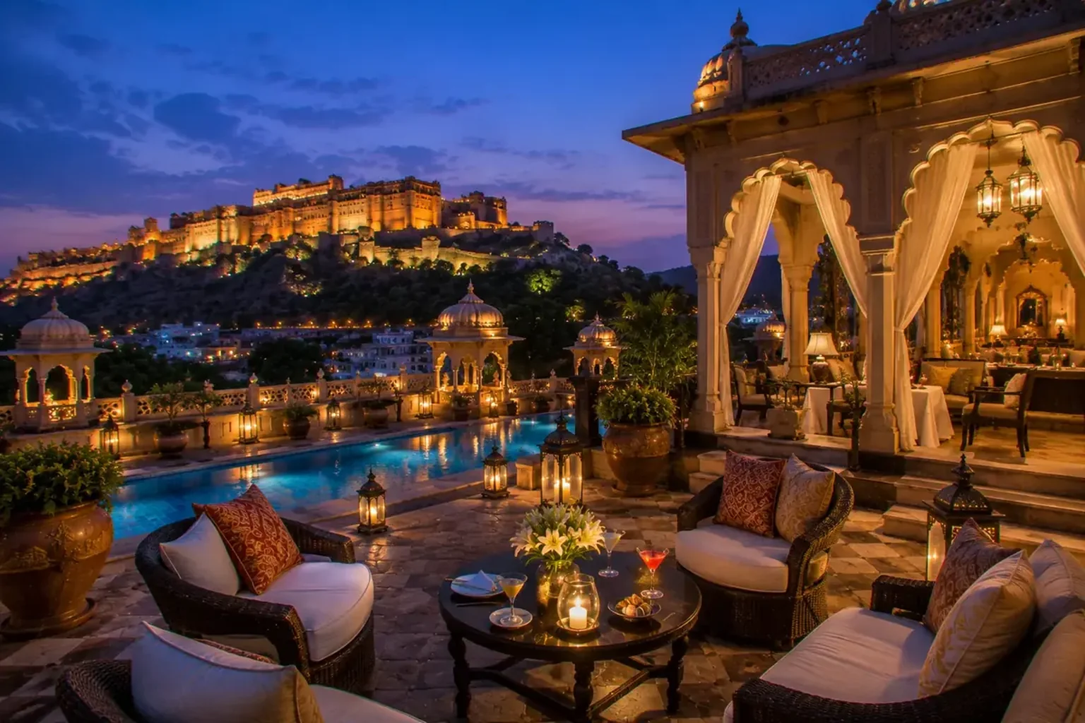 Luxury palace evening experience in Rajasthan