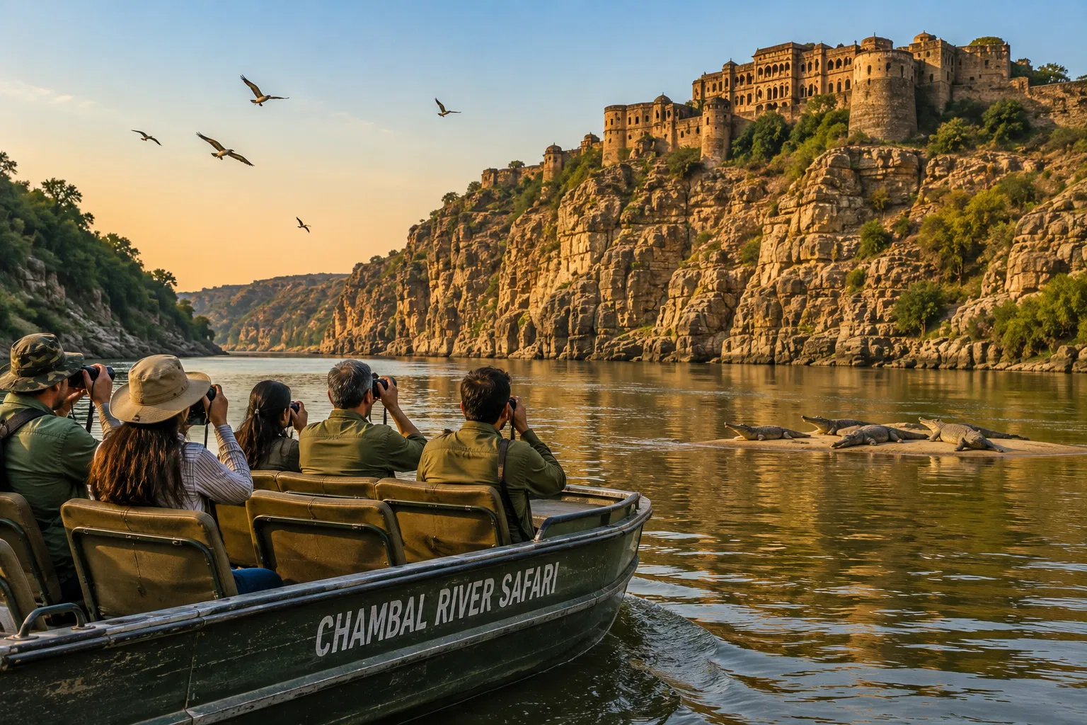 Chambal river wildlife safari in Rajasthan