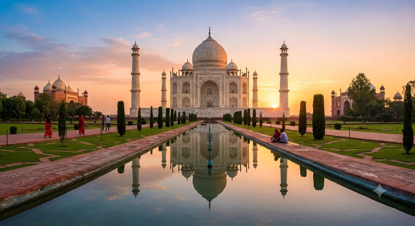 Taj Mahal in Agra on a Golden Triangle journey