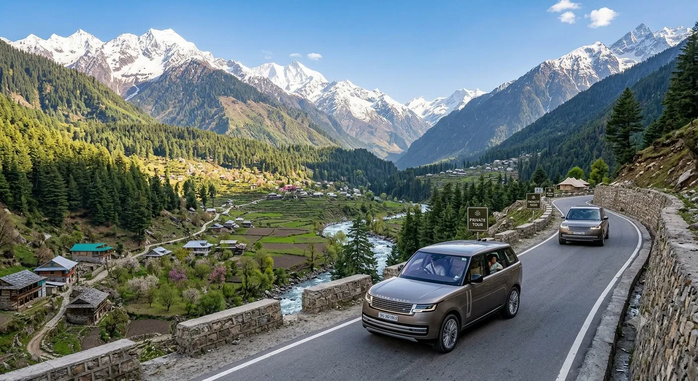 Private chauffeur-driven journey through the Himalayas