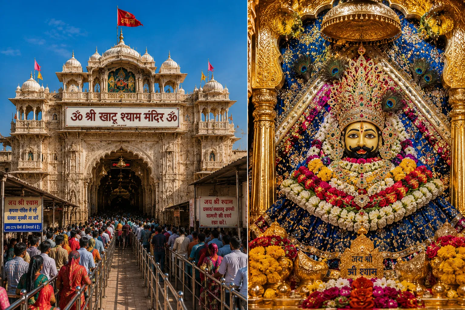 Devotees visiting Khatu Shyam Ji Temple for darshan