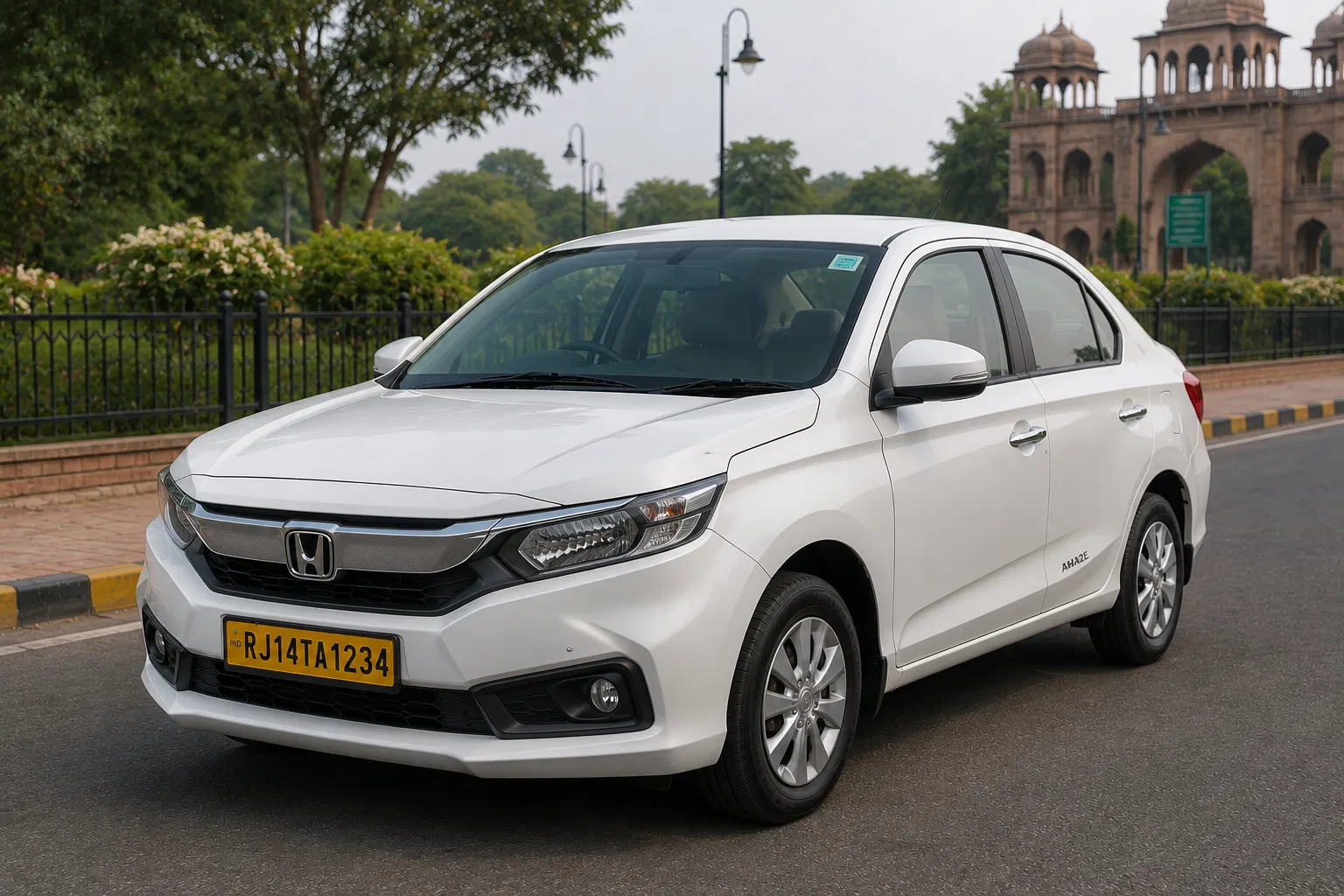 Honda Amaze car rental with driver in Rajasthan